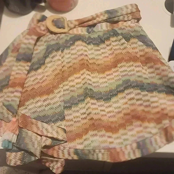 TRINA TURK CROCHET BELTED SKIRT - Picture 4 of 7